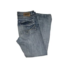 TK Axel Treadwell Jeans Blue Distressed Denim Relaxed Straight Fit Mens 34x32