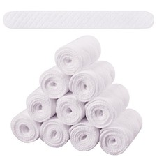 Toulite 10 Pcs Cotton Bra Liners Boob Sweat Pads 3 Layer Medium, White