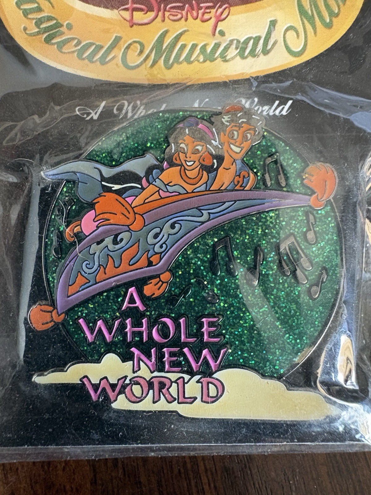 Disney Magical Musical Moments A Whole New World Pin #41 Green Sparkle Aladdin