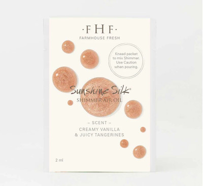   Sunshine Silk  Shimmer Air Oil Lot of 10 Pkt 2 mL each F H F Organics