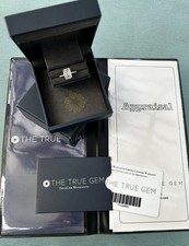 SOLID PLATINUM EMERALD CUT LAB CREATED DIAMOND AND MOISSANITE RING 