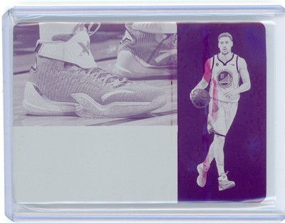 2023-24 Panini Noir Sneaker Spotlight Magenta Plate #7 Klay Thompson #1/1