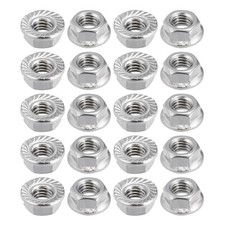 M6 Serrated Flange Hex Lock Nuts 316 Stainless Steel 20Pcs
