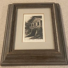 Vintage  Judith Andresen  Etching    Old Winery   1976   #24 of 50   Wood Frame