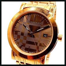 Burberry BU1861 Heritage Watch Timepiece Mens Pink Gold 50M Swiss Made