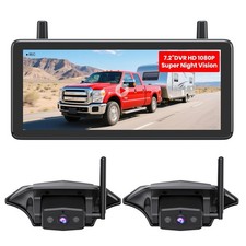 AUTO-VOX RV Backup Camera Wireless Furrion System 7.2'' DVR Monitor  2X Cameras