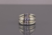 Sterling Silver 14mm Triple Ribbed Solid Dome Band Ring 13g 925 Sz: 8