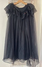 A7 Vintage Tall Fashions Of California Nylon Black Nightgown- 2 Piece Set! Sz S