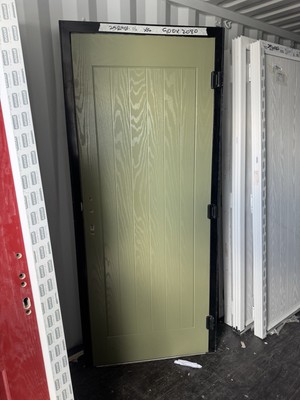 Ex Showroom Composite Door - Olive Green In A Black Frame 900 X 2080 Mm