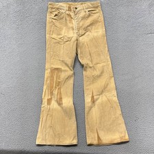 Vtg 70's Lee Corduroy Bell Bottom Pants Mens 34x33 Tan Flare Western Disco