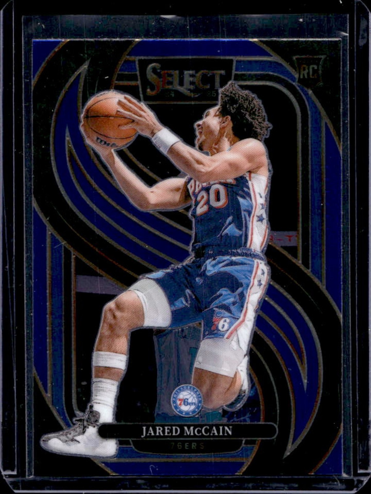 2024-25 Panini Select Jared McCain Premier RC Blue Retail Rookie #184 76ers