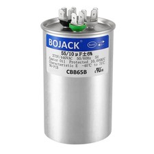 55 10 uF  6 55/10 MFD 370/440 VAC CBB65B Dual Run Start Round Capacitor for ...