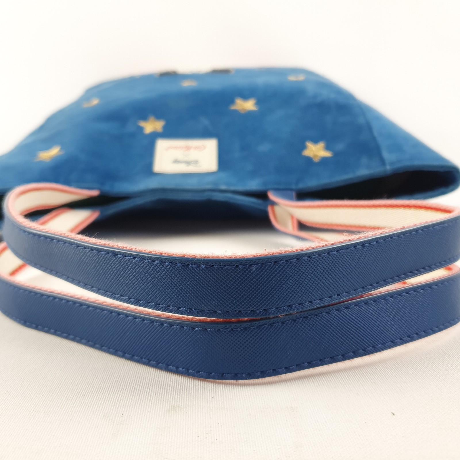 Cath Kidston Disney Mickey Mouse Shoulder Tote Bag Large Blue Velvet Rare CR85 image 4