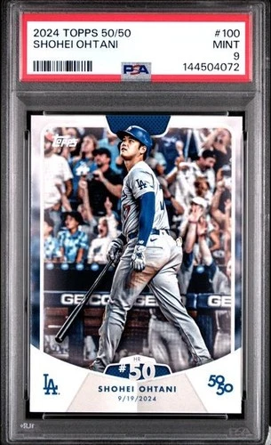 Shohei Ohtani - 2024 Topps 50/50 Home Run #50 LA Dodgers Card #100 PSA 9 MINT