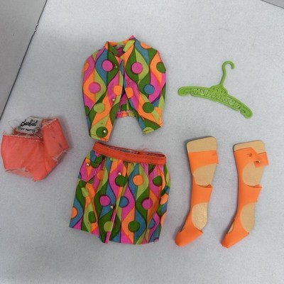 1968 Vintage Mattel BARBIE SPARKLE SQUARES #1814 LAMÉ COAT 1 HOSE GUC