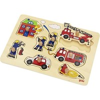 goki 57907 - Steckpuzzle Feuerwehr Aus Holz - 8 Teile (Us Import)