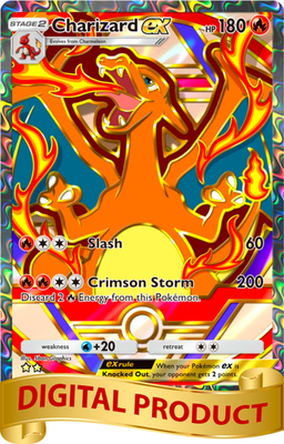 charizard pokemon card pack Pokemon Pocket TCG Card 2 Star Full Art Charizard EX Deluxe Pack Rare  DIGITAL