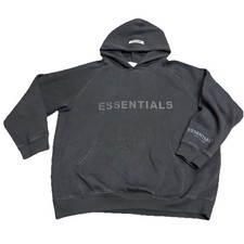 Fear of God Essentials Black Faded FOG Hoodie size L
