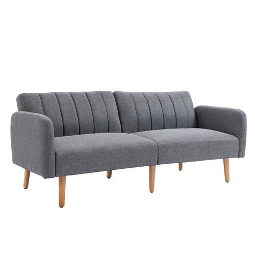 3 Seater sofa bed Sofa Couch w/ Adjustable Backrest Linen for Guest Room Grey - Picture 11 of 11