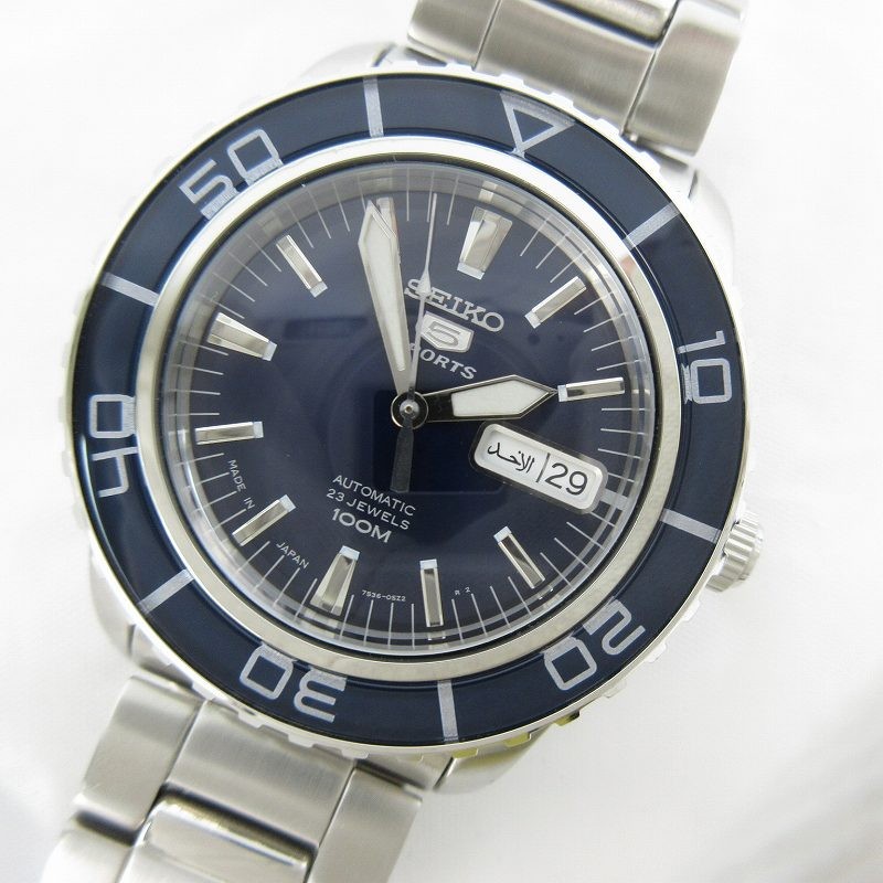 SEIKO 5 スポーツ　SNZH53 Seiko 5 Sports SNZH53 Automatic Watch Navy Blue 40mm Used From
