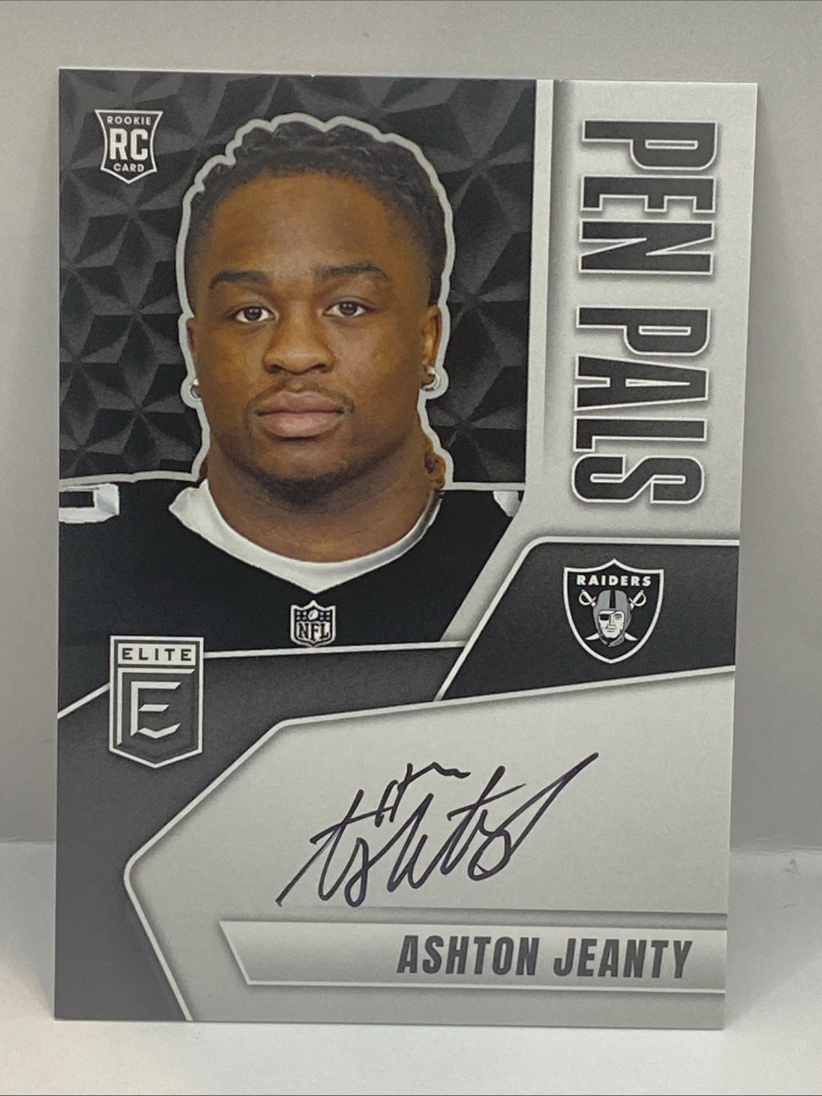 2025 Donruss Elite Ashton Jeanty Pen Pals Raiders Rookie On Card Auto Variation