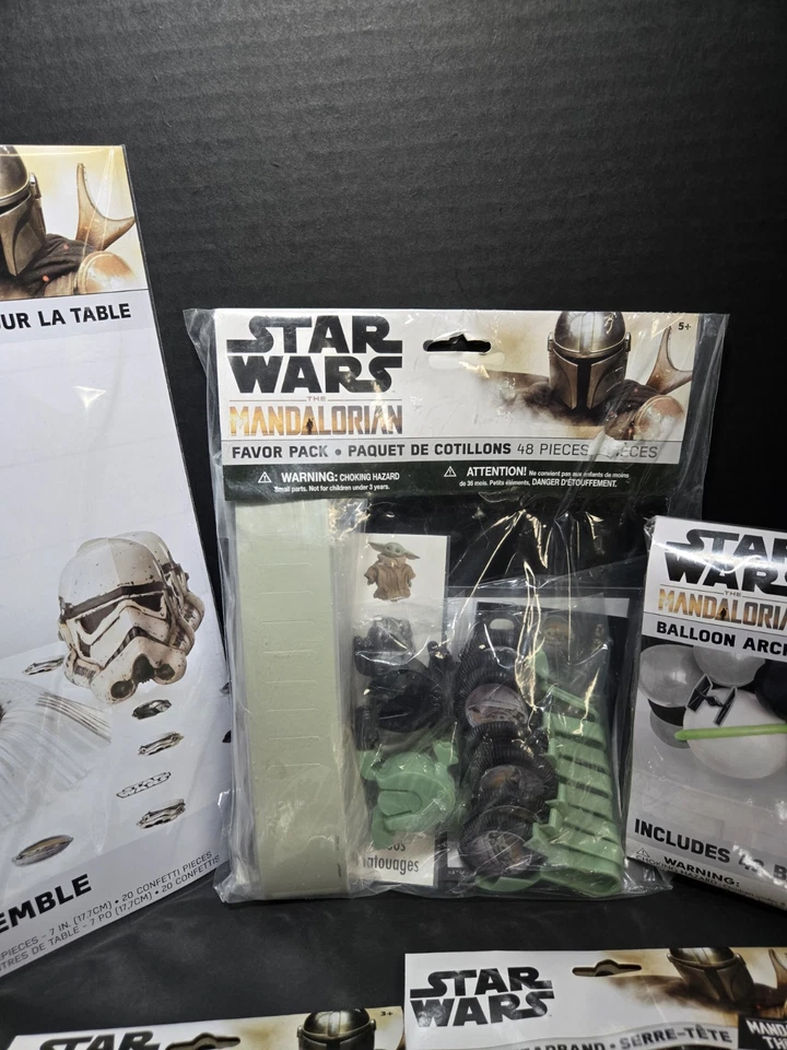 Star Wars Party Decorations+ Mandalorian Balloons, Glasses, Party Favors NEW - Image 3 of 4
