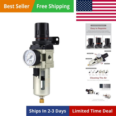 #ad #ad 1 4#x27;#x27;NPT Compressed Air Compressor Pressure Filter Regulator Piggyback Combo ... $71.99