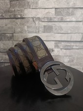 Vintage Gucci GG canvas interlocking G leather belt