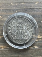 HAMBURG 2 Mark M&uuml;nze 1902 J Freie und Hansestadt Hamburg Stadtwappen Silber