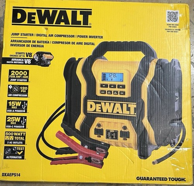 #ad DEWALT Portable Power 2000 Peak Amp Jump Starter W Digital Compressor $204.99