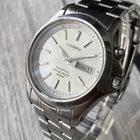 Seiko Watch Kinetic Mens Vintage Silver Dial All Steel 41mm Case
