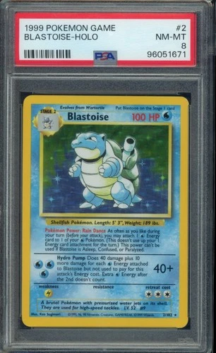 1999 POKEMON GAME #2 BLASTOISE-HOLO PSA 8