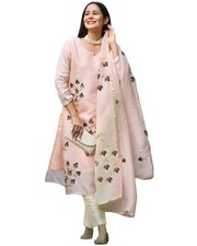 Women's Cotton Blend Straight Printed Kurta with Pant  Dupatta