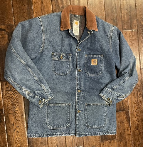 Denim Chore Coat Jacket Blanket Lined 