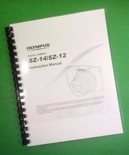 Owners Manual for Olympus SZ-14 SZ14 SZ-12 SZ12 Camera 80 Pages W/Clear Covers 