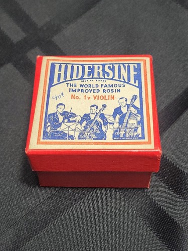 Vintage HIDERSINE (No. 1v) Violin Rosin Made In England w/ Original Box