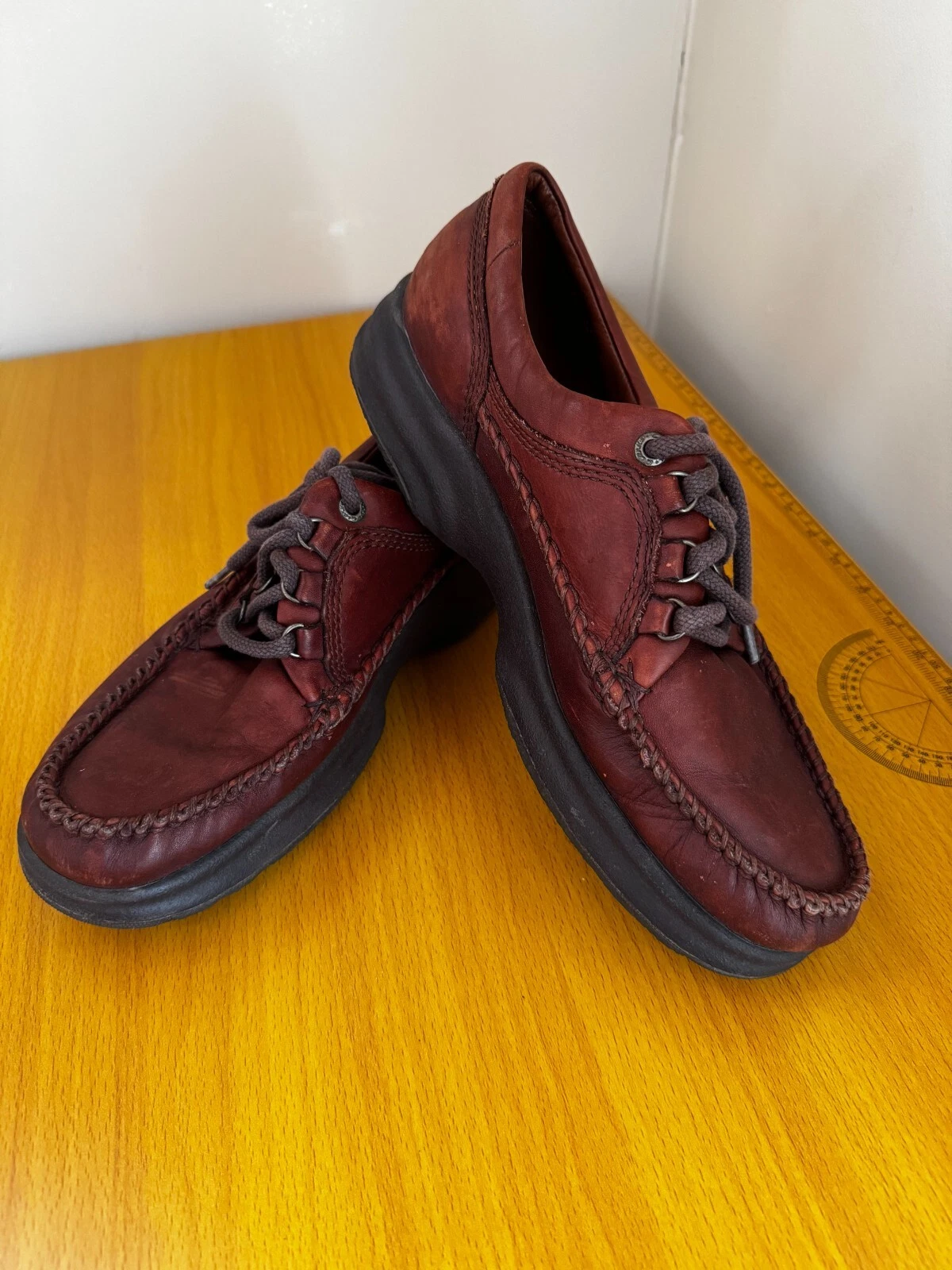 Mocassini casual Clarks in pelle marrone con lacci scarpe da uomo taglia 11 US