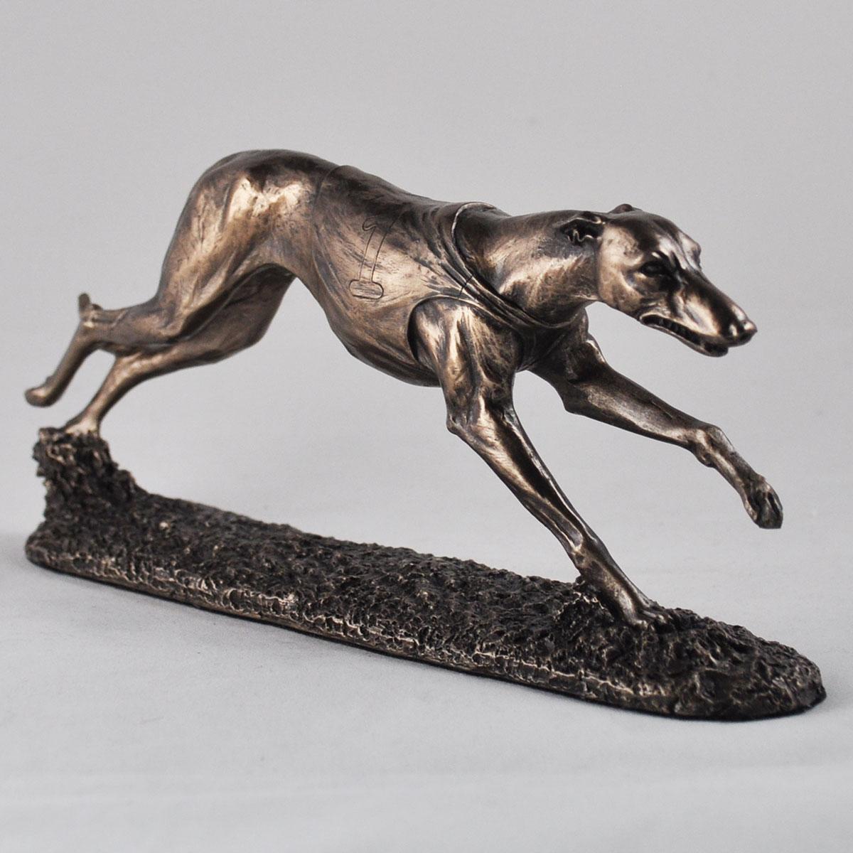 Greyhound Racing Cold Cast Bronze Sculpture