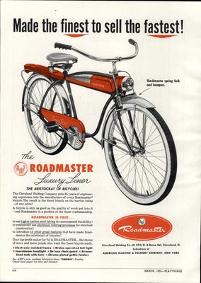 1953 PAPER AD AMF Roadmaster Bicycle 