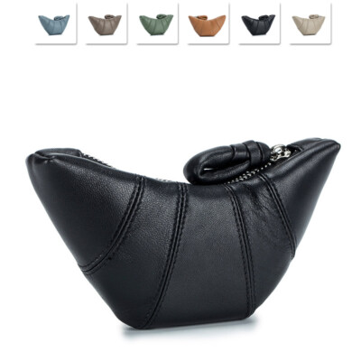 Genuine Lambskin Leather Croissant Small Wallet for Women  display picture 1