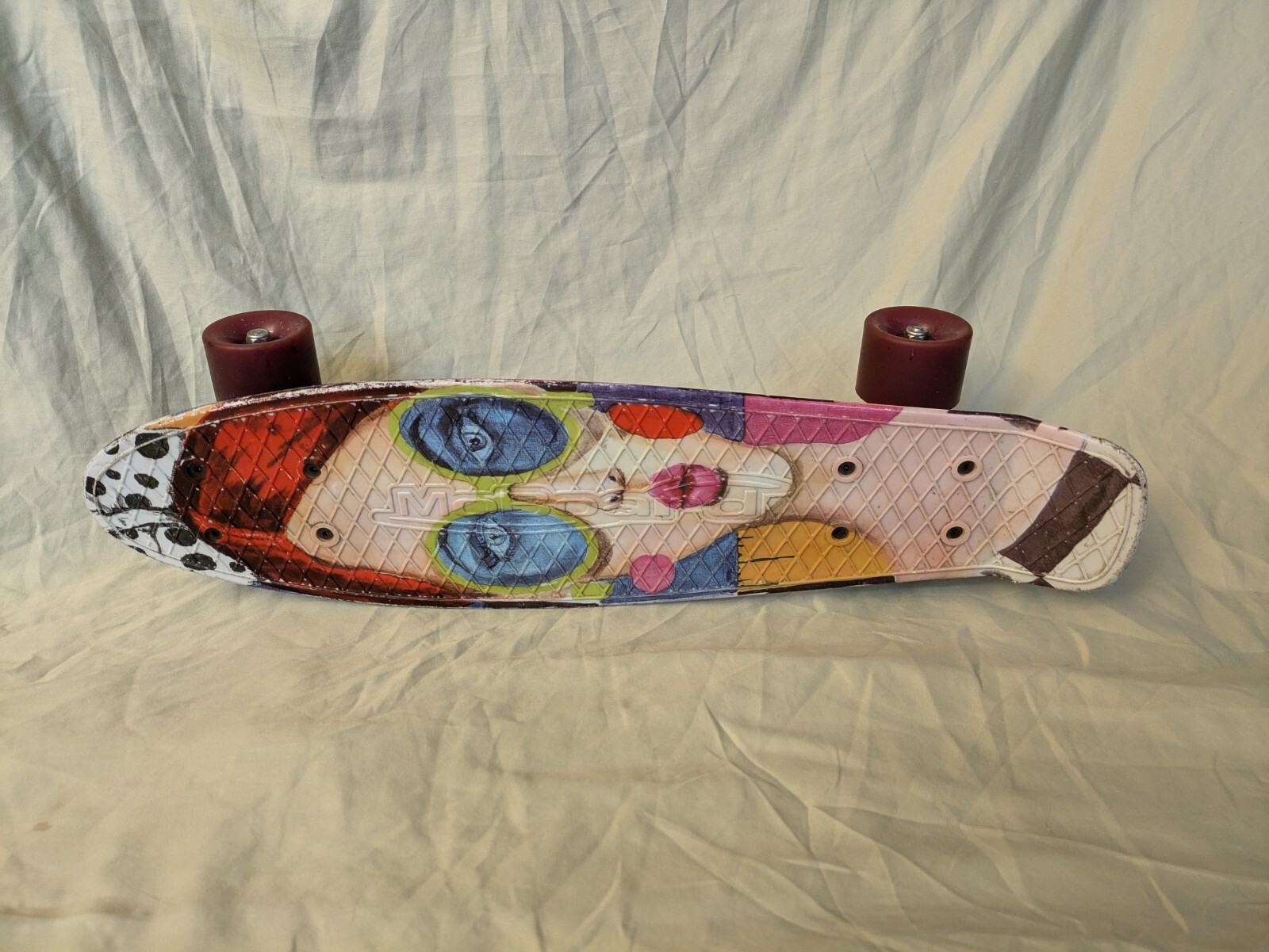 Moboard Skateboard Penny Style Art Woman Portrait Fish Duck 