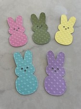 20 Easter Bunny Peep Peeps Paper Die Cut Embossed Cardstock Pieces scrapbooking