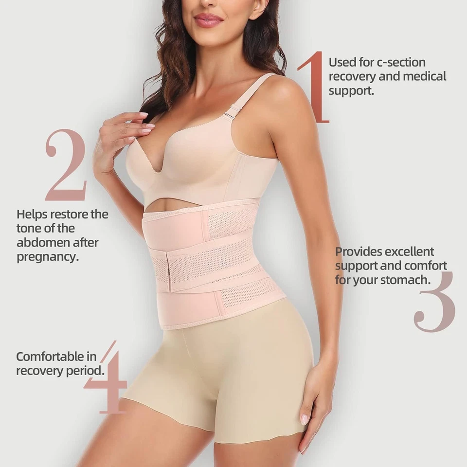 Abdominal Binder Postpartum Recovery Post Surgery C-Section Compression Belt 2XL - Image 3 of 4