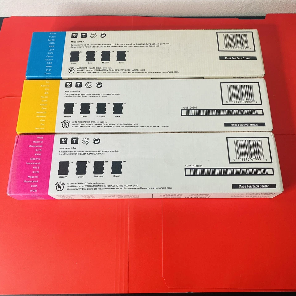 XEROX PHASER 860 COLORSTIX II INK BLACK CYAN MAGENTA YELLOW New Expired Multi - Image 2 of 4