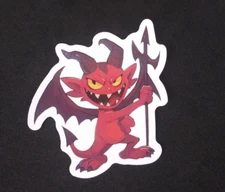 Little Red Devil Cute Spooky Halloween Sticker 2" (N)