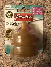 1 pack of 2 Playtex NaturaLatch Latex Nipples Fast Flow