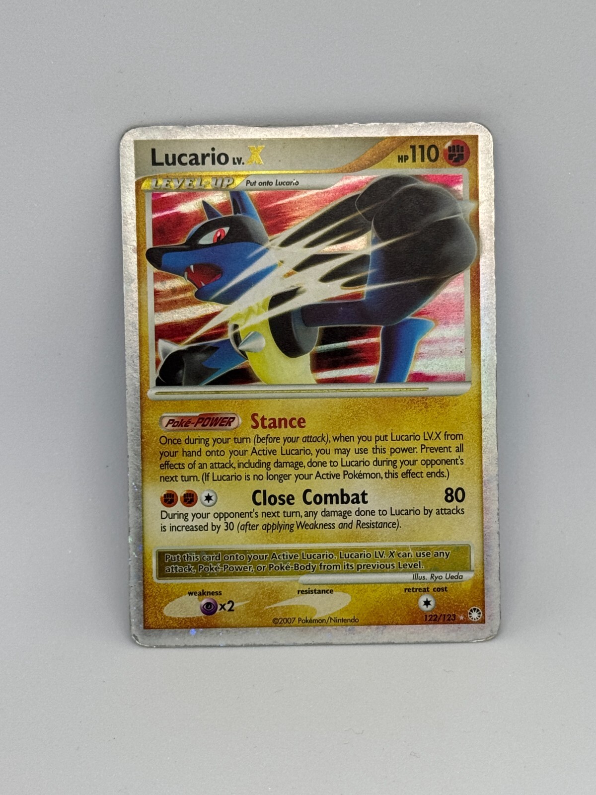 Pokemon Card Lucario LV. X 122/123 Mysterious Treasures HOLO RARE - PL