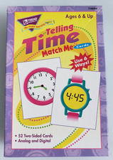 Trend Enterprises TELLING TIME Flash Cards 2 Sets Analog Digital Homeschool