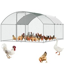 VEVOR Metal Chicken Coop Walk-in Chicken Run with Waterproof Cover 3x4x2m