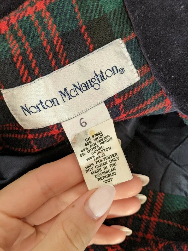 Chaqueta Blazer Norton McNaughton Para Mujer a Cuadros Multicolor Talla 6 Foto 4 de 4